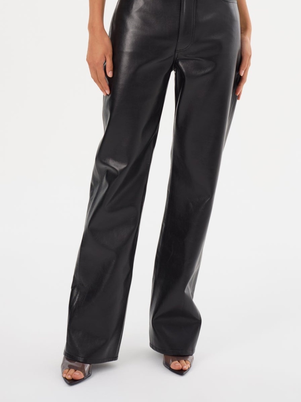 Vintage Jacqueline Ferrar Genuine Leather Pants Black Size 8 Fully Lined